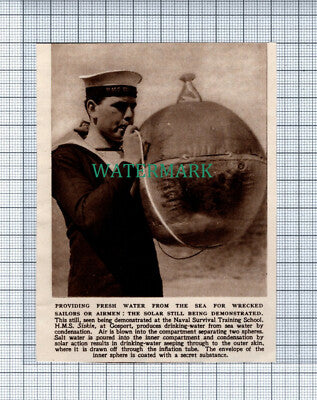 C4291) Solar Still Demonstration Fresh Water HMS Siskin Gosport 1952 Clip