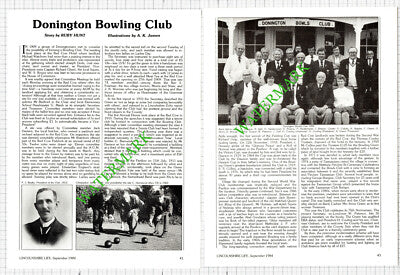 Donington Bowling Club FJ Bealby Couling Twell Ouzman Lincolnshire -1984 Article