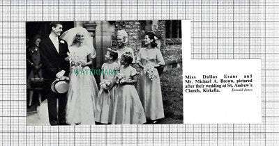 C3504) Miss Dallas Evans & Michael A Brown St Andrew's Kirkella -1966 Clip SMALL