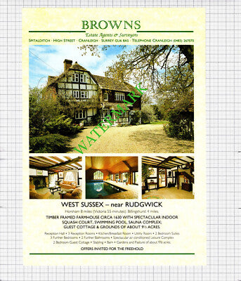 Flimwell East Sussex / Rudgwick West Sussex House Sale Advert  - 1991 Cutting