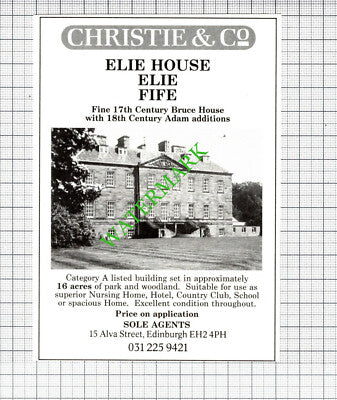 Elie House Elie Fife Sale Advert - 1988 Cutting