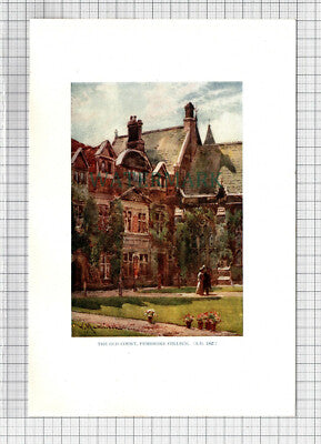 C7678) The Old Court Pembroke College Cambridge - 1916 Print