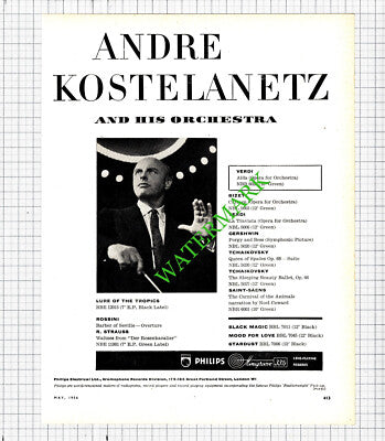 Andre Kostelanetz Advert - 1956 Cutting