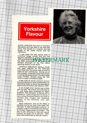 C935) Joyce Lowcock Dronfield Derbyshire Cromford School - 1984 Cutting