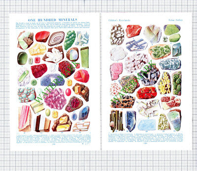 Minerals - c.1950s Two Part Print / Cutting