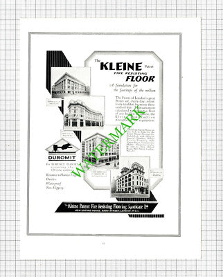 Kleine Patent Fire Resisting Flooring Ltd  Advert - 1929 Book Print