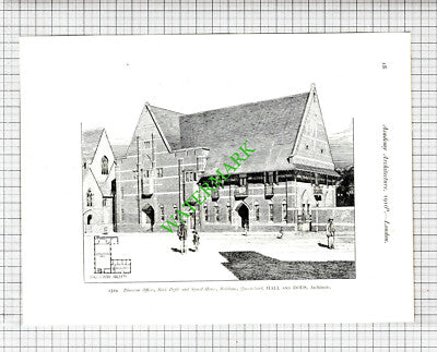 Panshanger Village Hall Cowper  / Synod House Brisbane Australia - 1910 Print