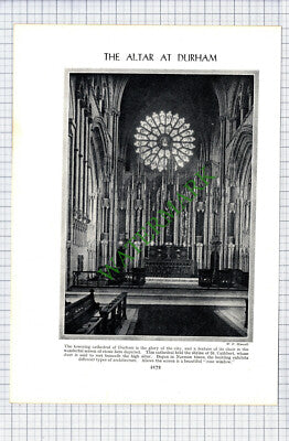 Durham Cathedral Altar - c.1920s Cutting  / Print