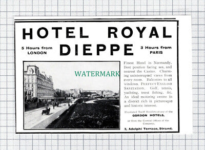 C5907) Hotel Royal Dieppe Normandy Advert - 1913 Cutting