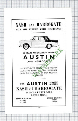 Nash Of Harrogate Car Sales Advert -  1959 Cutting