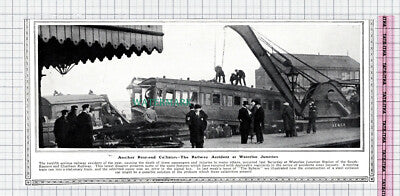 C5988) Railway Accident Waterloo Junction Train Crash - 1913 Cutting