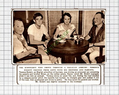 C8084) Terence Endett Nanyo Rubber Estate Malaya - 1952 Small Cutting