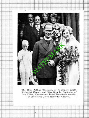 Rev Arthur Thornton Olga Robinson Horsforth Leslie Walker Kirkstall 1938 Cutting