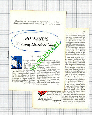 Gerard Philips Bulb Factory Holland Anton Frederik   - 1957 Small Article