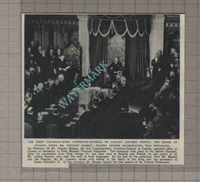 C3583) Mr Vincent Massey Installed Ottawa - 1952 Clip