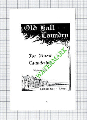 Old Hall Laundry Cardigan Lane Leeds Small Advert - 1950 Cutting