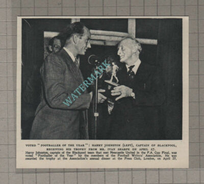 C3144) Harry Johnston Blackpool Football Team Mr Ivan Sharpe - 1951 Clip