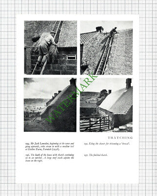 Jack Lumsdan Hollins Farm Farndale Thatching - c.1970s Cutting / Print