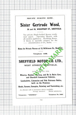 Priest & Ashmore Opticians Sheffield / Sister Gertrude Wood Advert -1908 Cutting