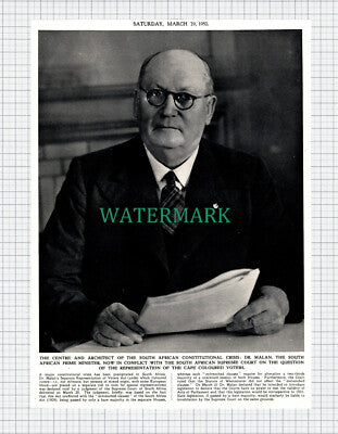 X903) Dr Malan Prime Minister South Africa -1952 Clip