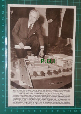 C1143) Mr Hubert Bennett LCC Architect London South Bank Model - 1961 Cutting