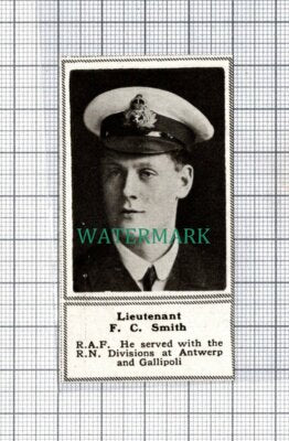C5335) Lieut F C Smith RAF Antwerp World War One WW1 - Small Clip 1918