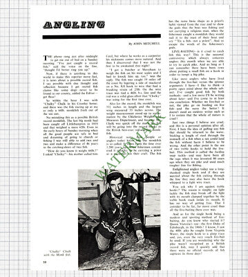 9311) Cecil Chalky Chalk Crawley Sussex Angling    - 1965 Article