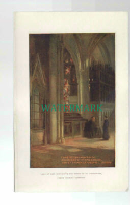 C4240) Book Print OXFORD The Cathedral Christ Church - Interior Scene