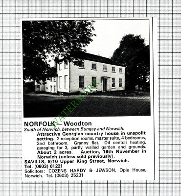 Woodton Norfolk House Advert  - 1977 Cutting