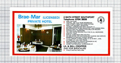 C7651) Wilmar Holiday Flats Southport / Brae-Mar Hotel Bill Cropper  1986 Advert