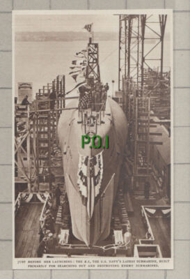C825) U S Navy Submarine K.I Launch - 1951 Cutting