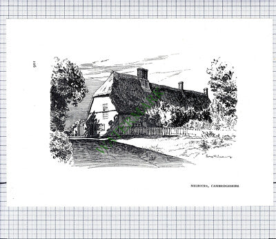 9498) Melbourn Cambridgeshire / Stoke By Nayland  - c.1980s Print / Cutting