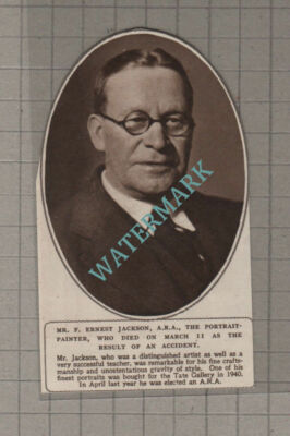 C3467) Mr F Ernest Jackson Artist Portrait Painter Obituary - 1945 SMALL