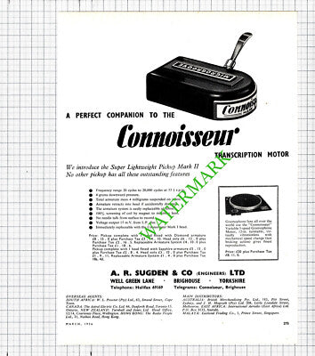Connoisseur Gramophone A R Sugden Engineers Brighouse Yorkshire - 1956 Cutting