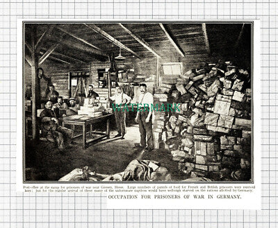 C5606) Glessen Hess POW Camp Post Office World War One - c.1917 Cutting