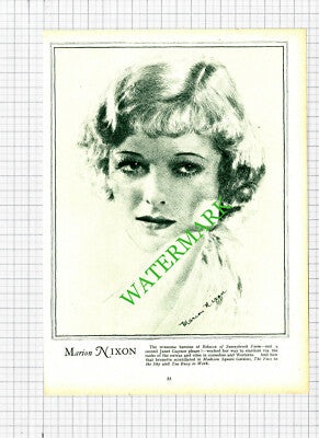 Marion Nixon Actress / Nell O'Day  - 1930s Book Print