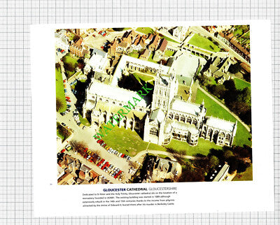 Gloucester Cathedral Aerial View - c.1990s Cutting