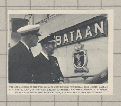 C4017) Bataan Commanders Korean War Captain E T Neale W B M Marks 1951 Clip