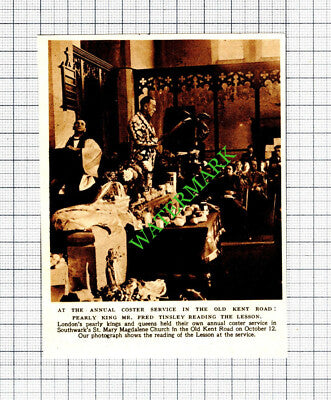 Mr Fred Tinsley Pearly King St Mary Magdalene Old Kent Road - 1952 Small Cutting
