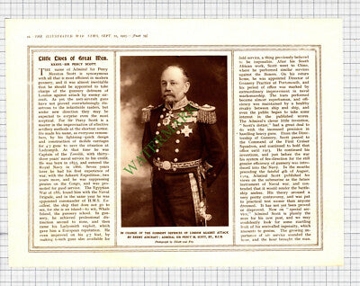 Sir Percy Scott World War One WW1 - 1915 Cutting / Print