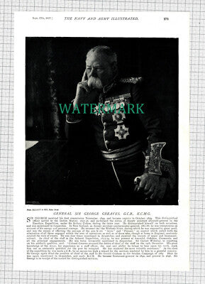 X1937) General Sir George Greaves - 1897 Print / Cutting