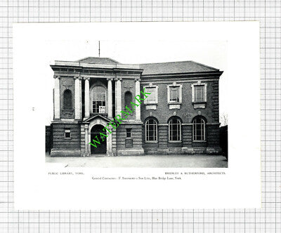 University Of Leeds Library / Public Library York Brierley - 1929 Book Print