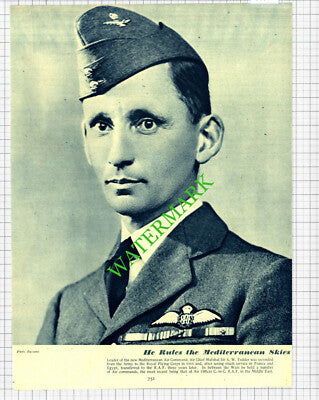 Air Chief Marshal Sir A W Tedder Mediterranean World War Two  -1943 Cutting