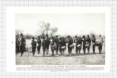 Barotse Native Police Band Rhodesia  - c.1930s Cutting / Print