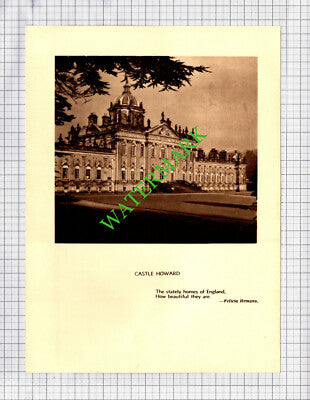 Castle Howard / Middleham Castle Yorkshire - c.1930s Book Print