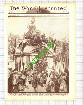 The Strasbourg Statue Paris World War One WW1 - 1918 Cutting / Print