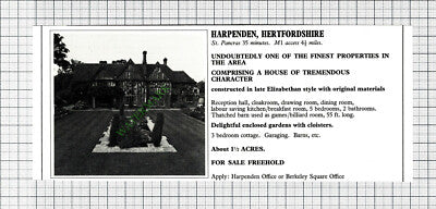 Harpenden Hertfordshire House Sale Advert - 1977 Cutting