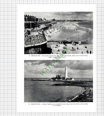 9320) Whitley Bay / Blyth   - 1958 Book Print