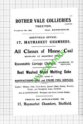 John Turner & Sons Sheffield Wire Works / Rother Vale Collieries - 1912 Cutting