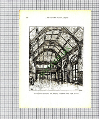 Cheveley Park Newmarket Edis / James Allen's School Dulwich - 1896 Book Print